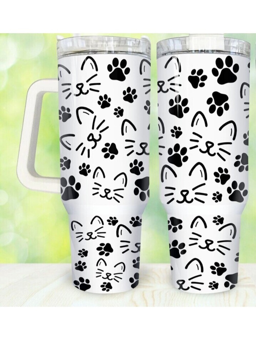 40oz Stainless Steel Tumbler with Cats Desgin